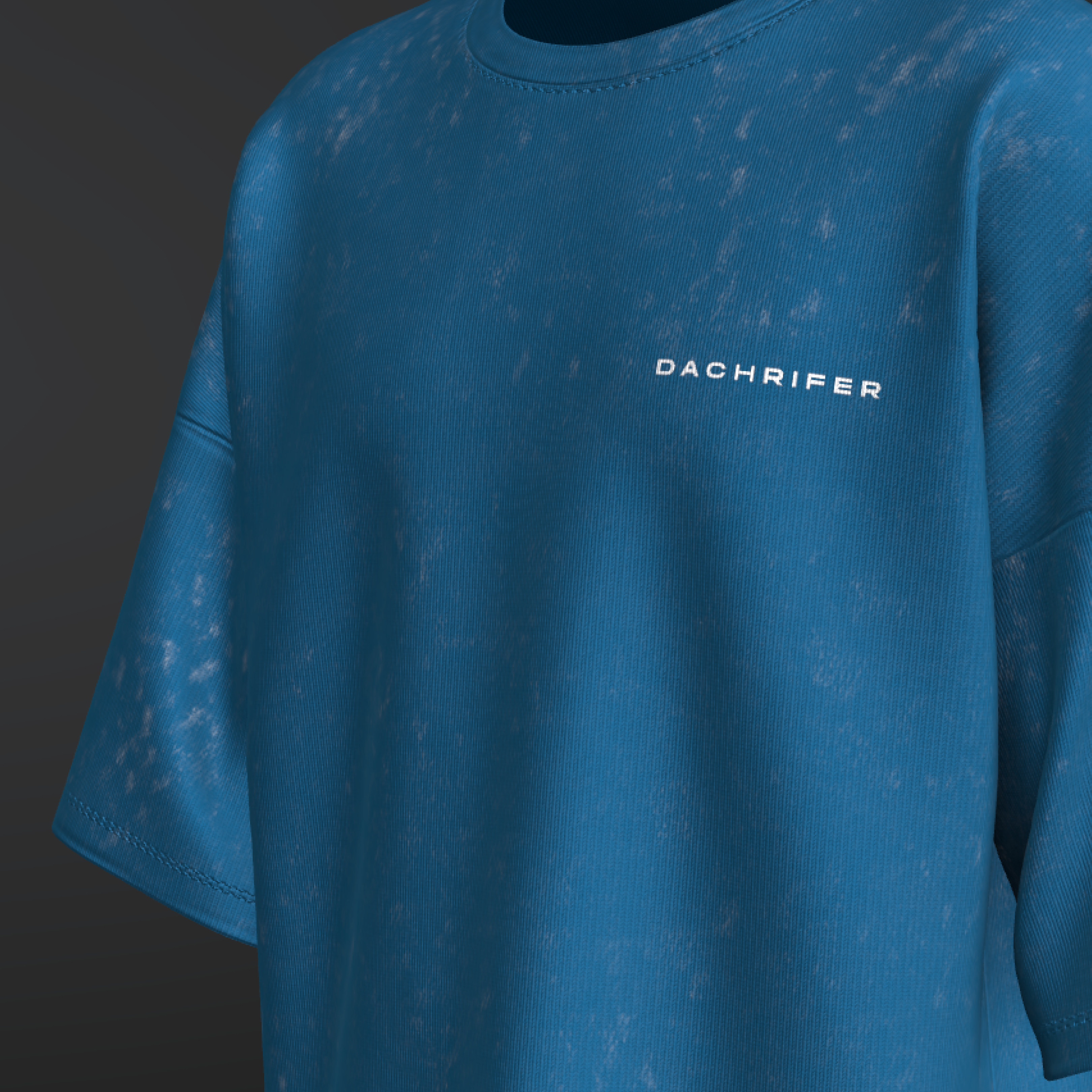 BLUE ACID WASH BASIC T SHIRT