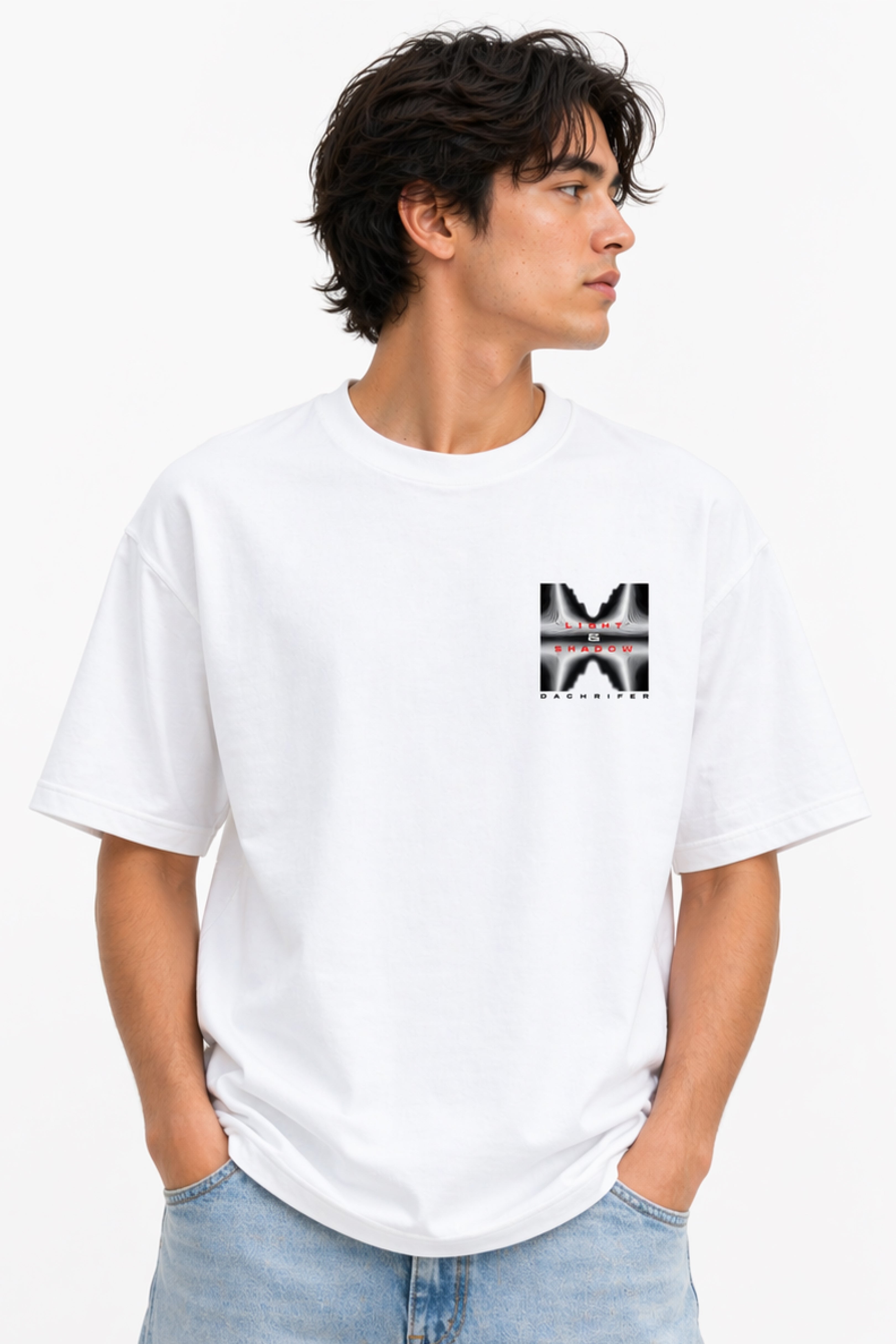 WHITE PARALLEX FADE T-SHIRT