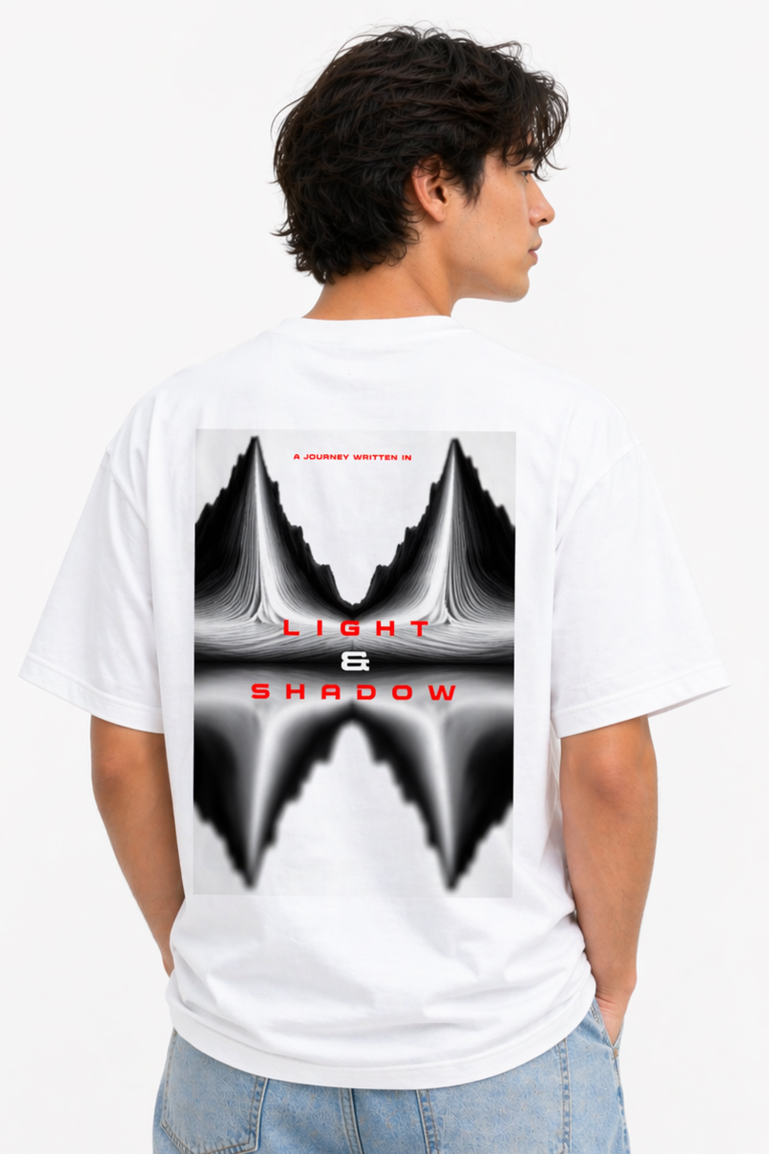 WHITE PARALLEX FADE T-SHIRT