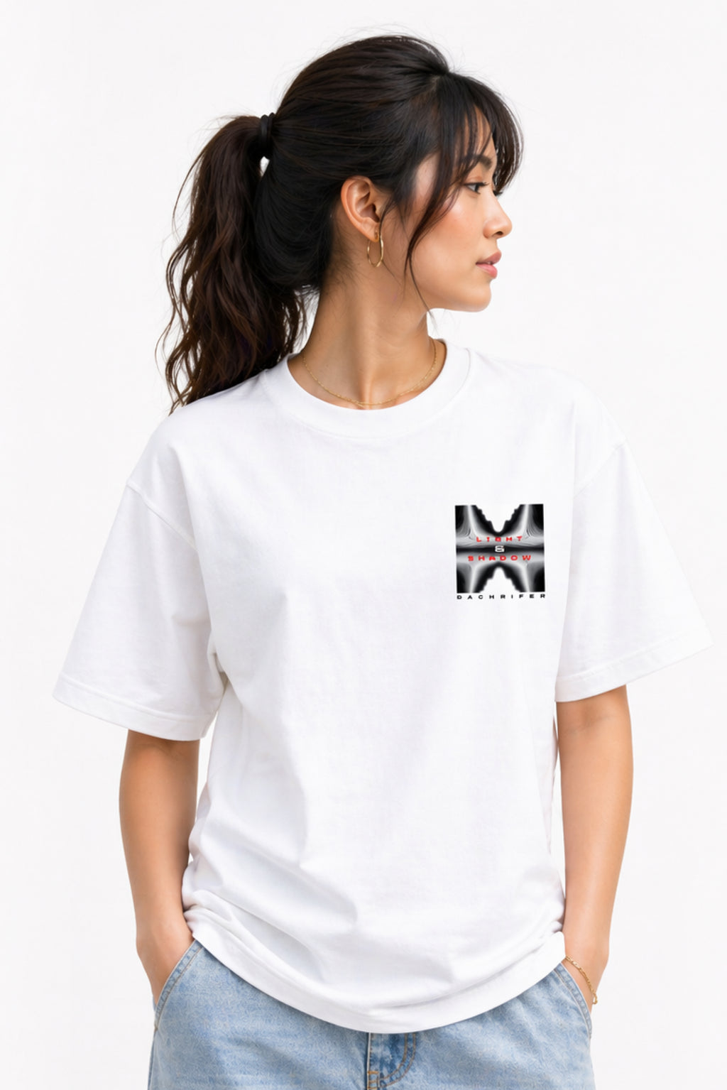WHITE PARALLEX FADE T-SHIRT