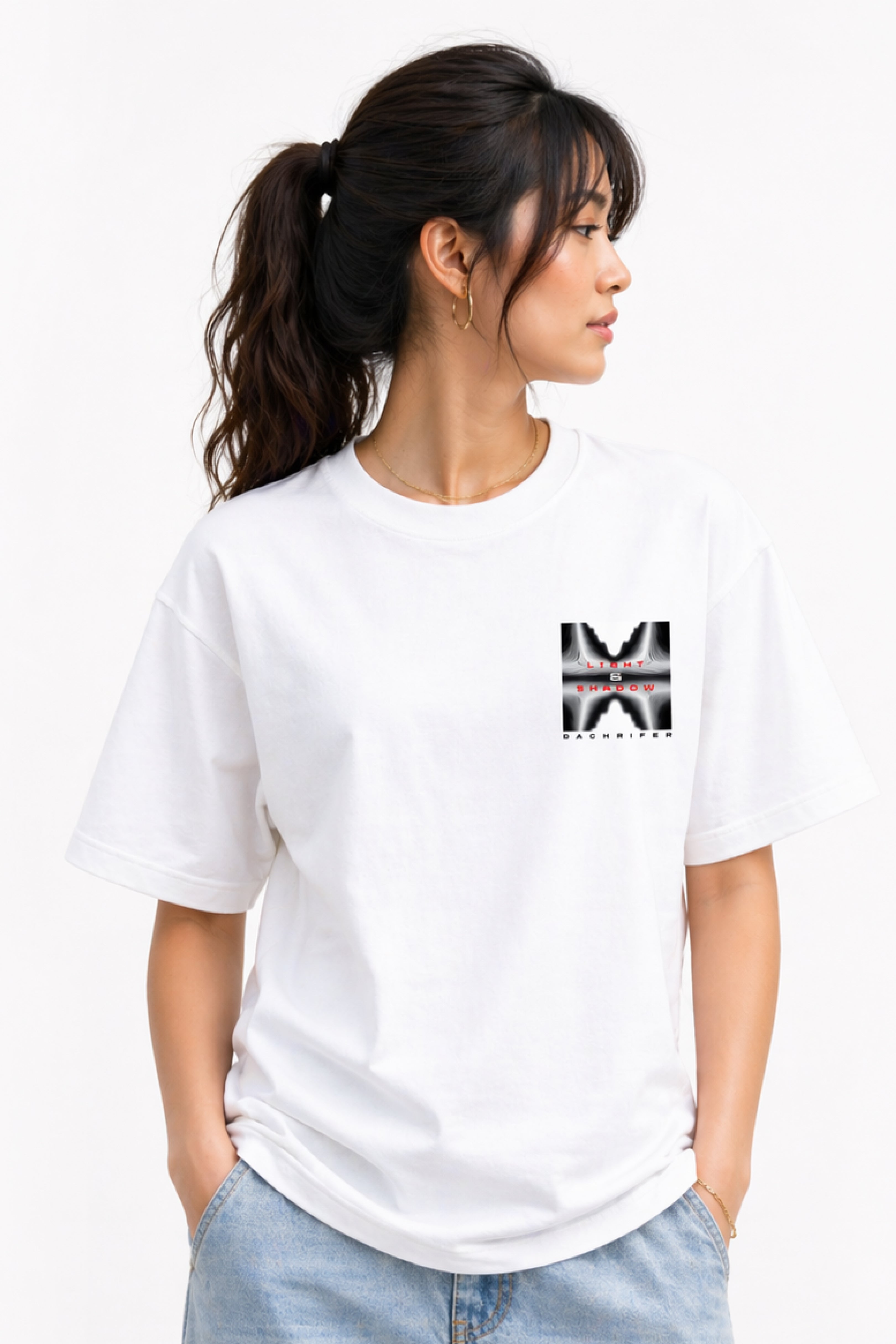 WHITE PARALLEX FADE T-SHIRT