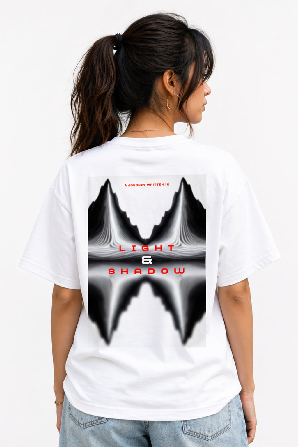 WHITE PARALLEX FADE T-SHIRT