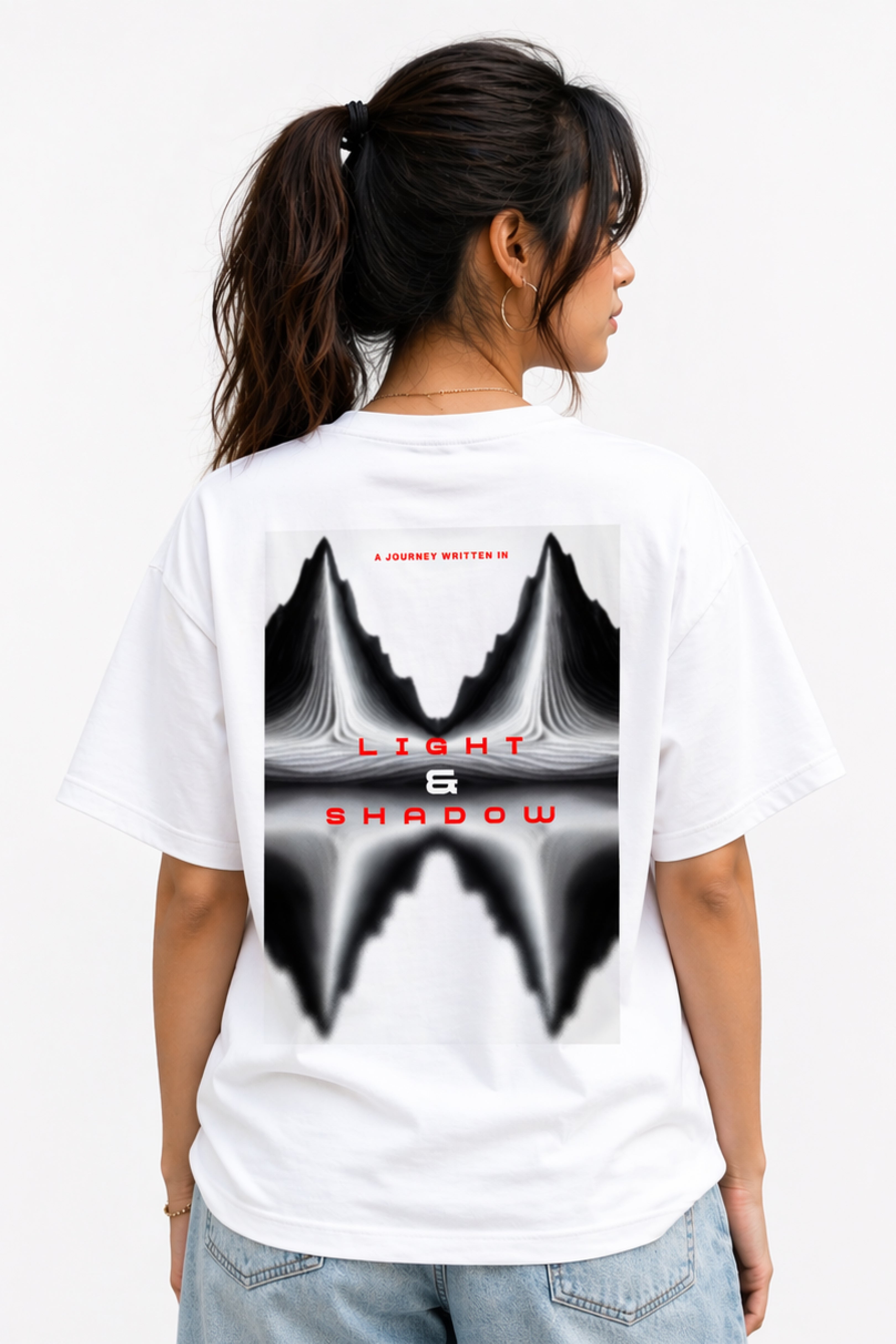 WHITE PARALLEX FADE T-SHIRT