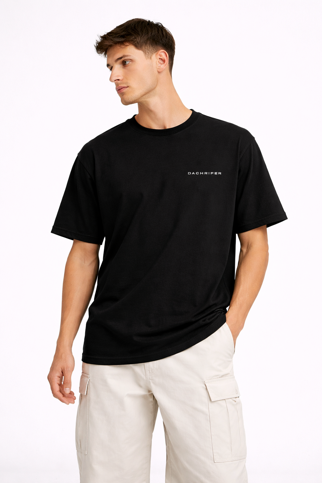 BLACK REGULAR FIT T-SHIRT