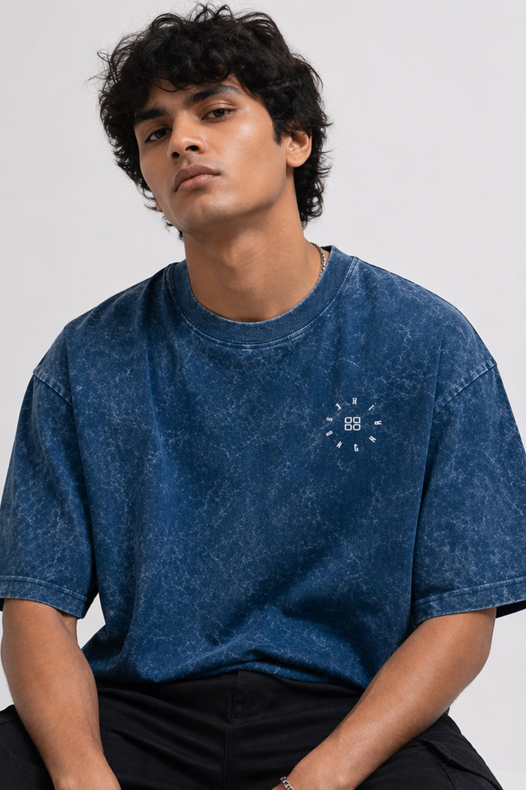 BLUE ACID WASH T-SHIRT