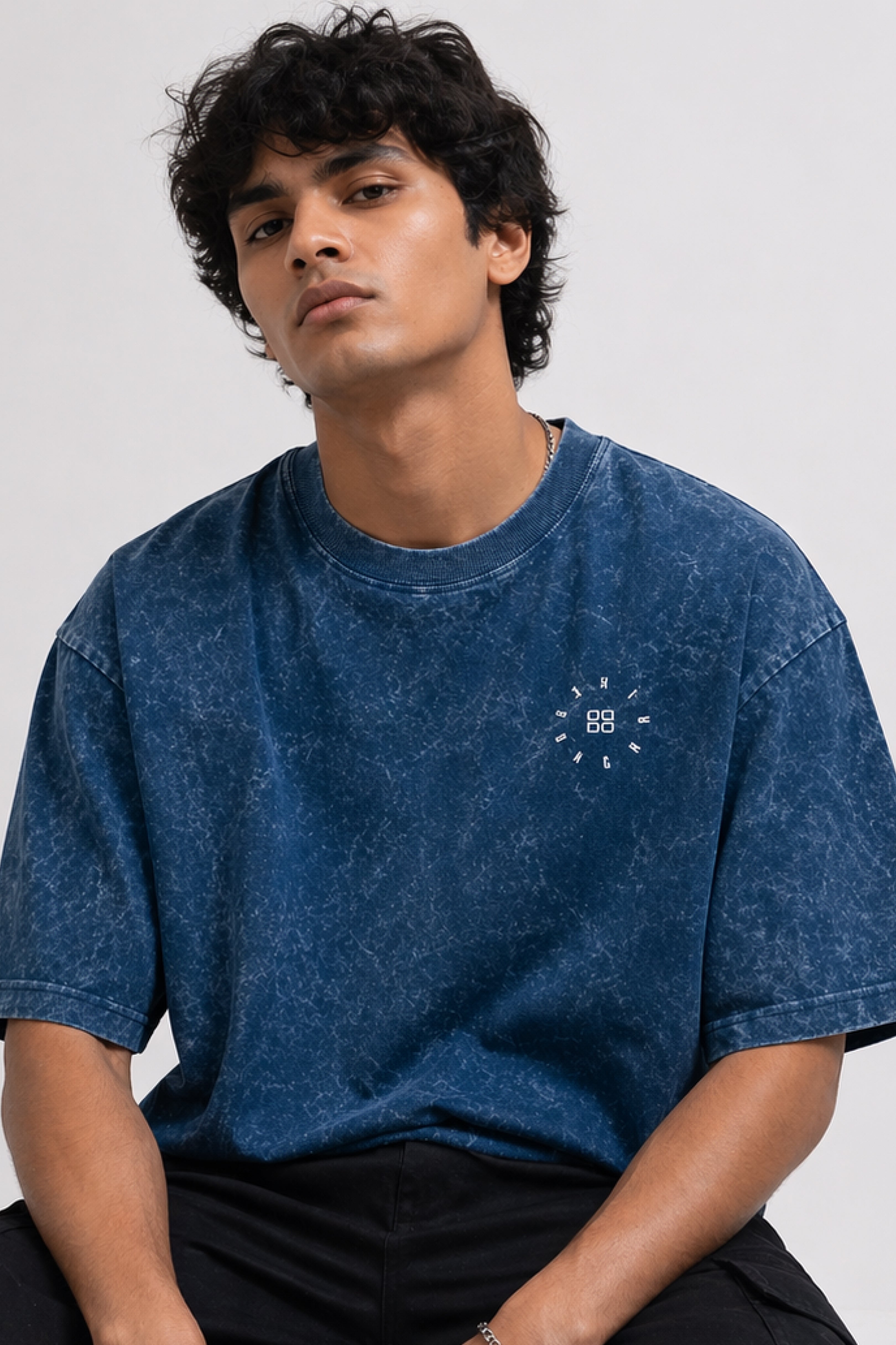 BLUE ACID WASH T-SHIRT